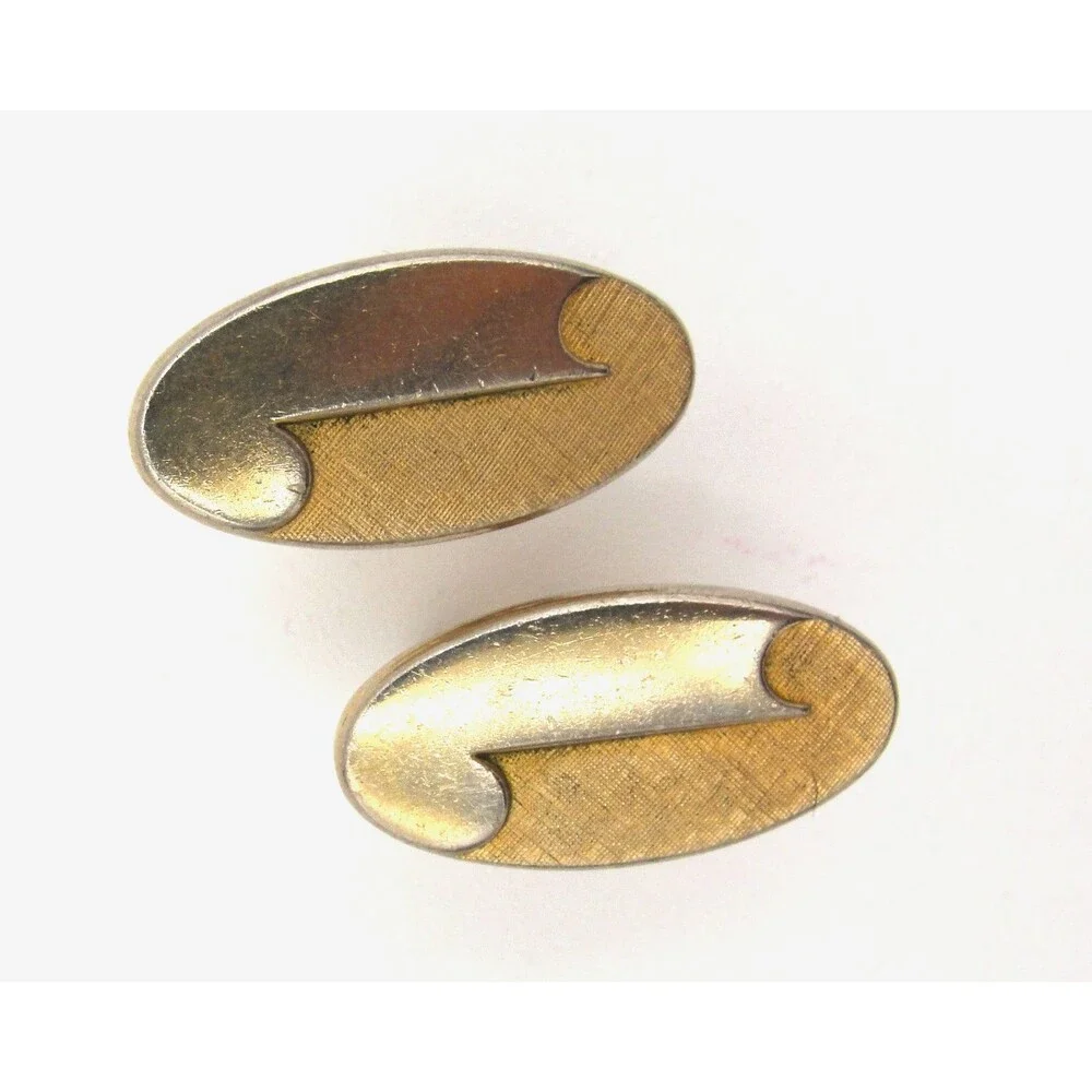 Vintage Swank Gold Tone Cufflinks Tie Bar Clip Set 1950s–1960s MCM Men Jewelry